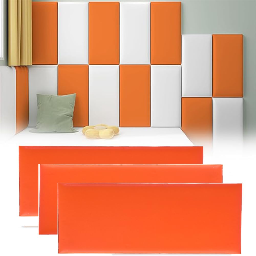 3D Anti-Collision Wall Padding for Kids - Self-Adhesive White Headboard Panels, Peel and Stick Upholstered Wall Panels for Bedroom & Living Room, 4 Pack, 11.8"x31.4"