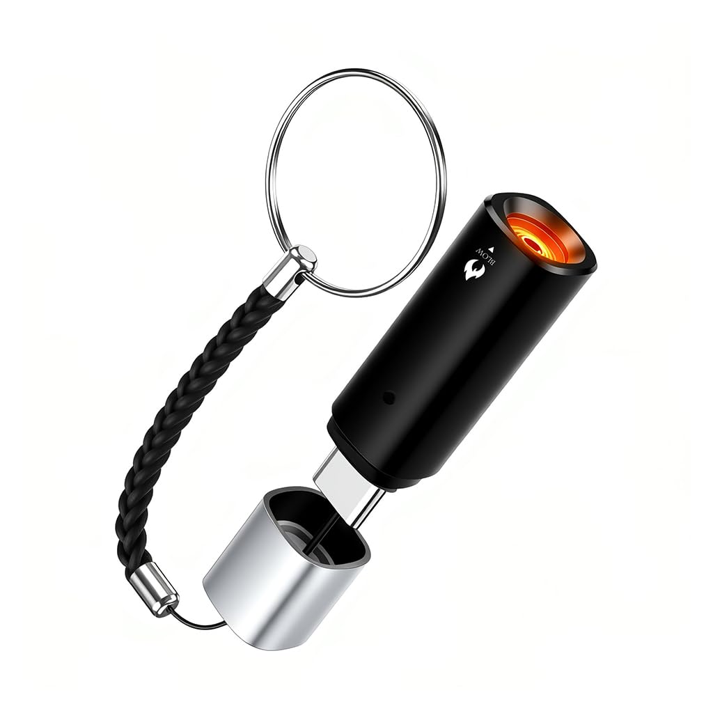 ZORBES® Type-C Mouth-Blow Electric Lighter,Plug-in USB Pocket Lighter with Protective Cap & Lanyard,Portable Outdoor Cigarette-image-13