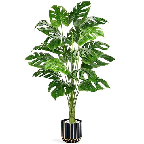 Der Rose 44 Fake Monstera Tree Faux Plant for Indoor Outdoor Living Room Office Balcony and Porch Decor
