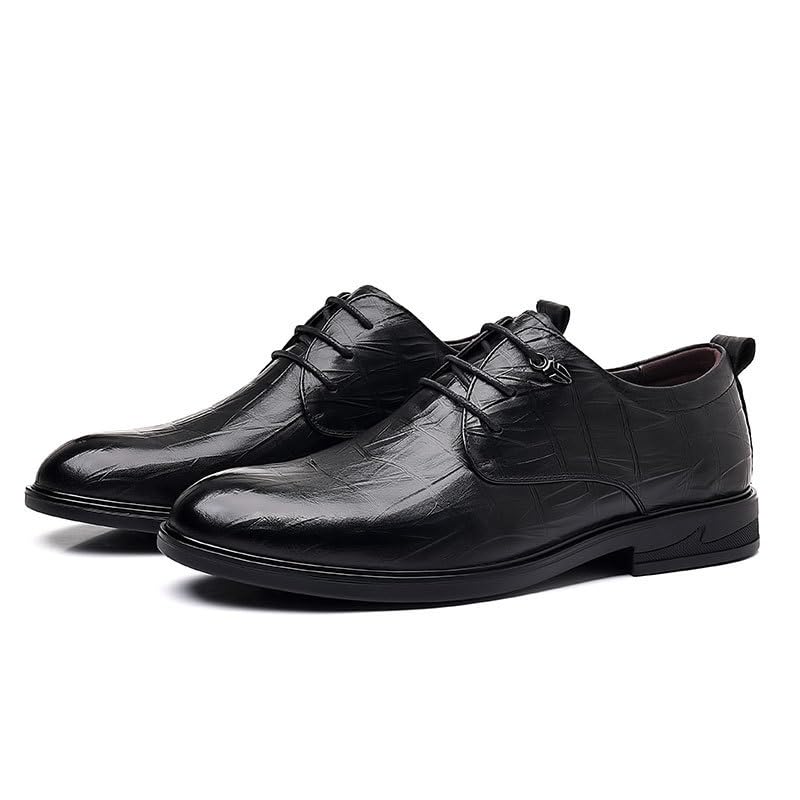 Men's Dress Shoes Casual Business Leather Oxfords Shoes Non Slip Casual Work Office Comfortable Derby Shoe for Men