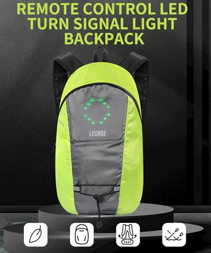 Safety Backpack for Cycling, Remote Control LED Turn Signal Light Backpack USB Reable with Direction Indicator (Gray)2