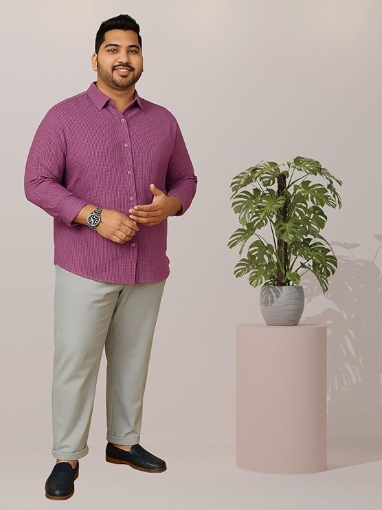 Image of GRECIILOOKS Men's Shirt | Formal Button Down - Slim Fit Office Shirt's for Men | Premiuim Textured Long Sleeve Cotton Blend | Business & Meeting Ready