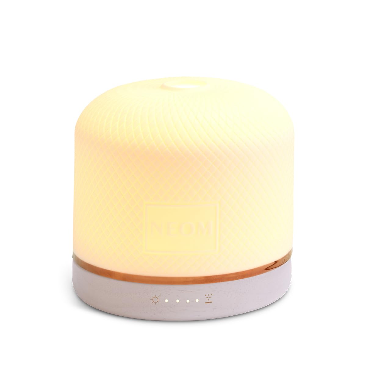 NEOM – Wellbeing Pod Luxe | Difusor de aceite esencial ultrasónico premium | Cubierta de cerámica, control remoto, luz LED y temporizador | Difusor de aromaterapia | Fragancia casera..