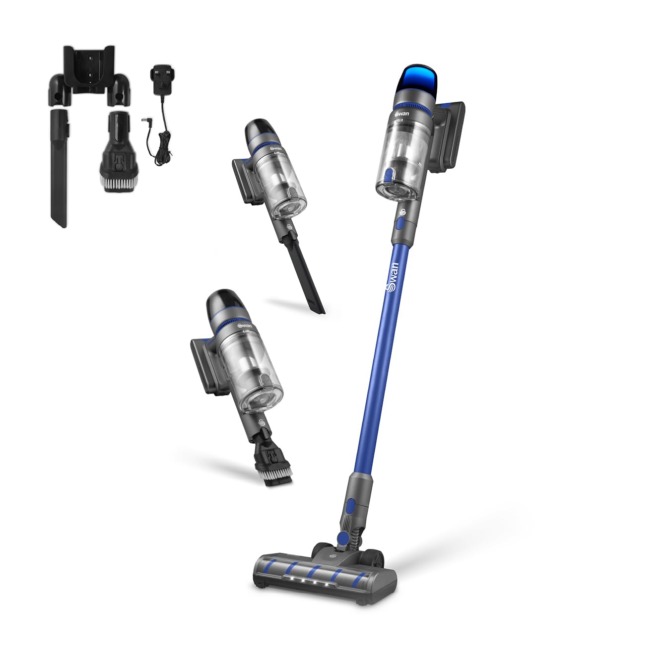 Swan Blue Dustmaster 29.6V Cordless Anti Tangle Vacuum