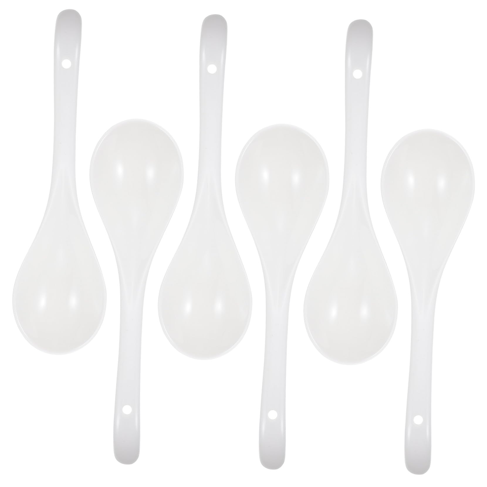 Hemobllo 6 piezas Unidades Cucharas de Sopa Cerámicas Resistentes Aptas Lavavajillas Utensilios Cocina Restaurante