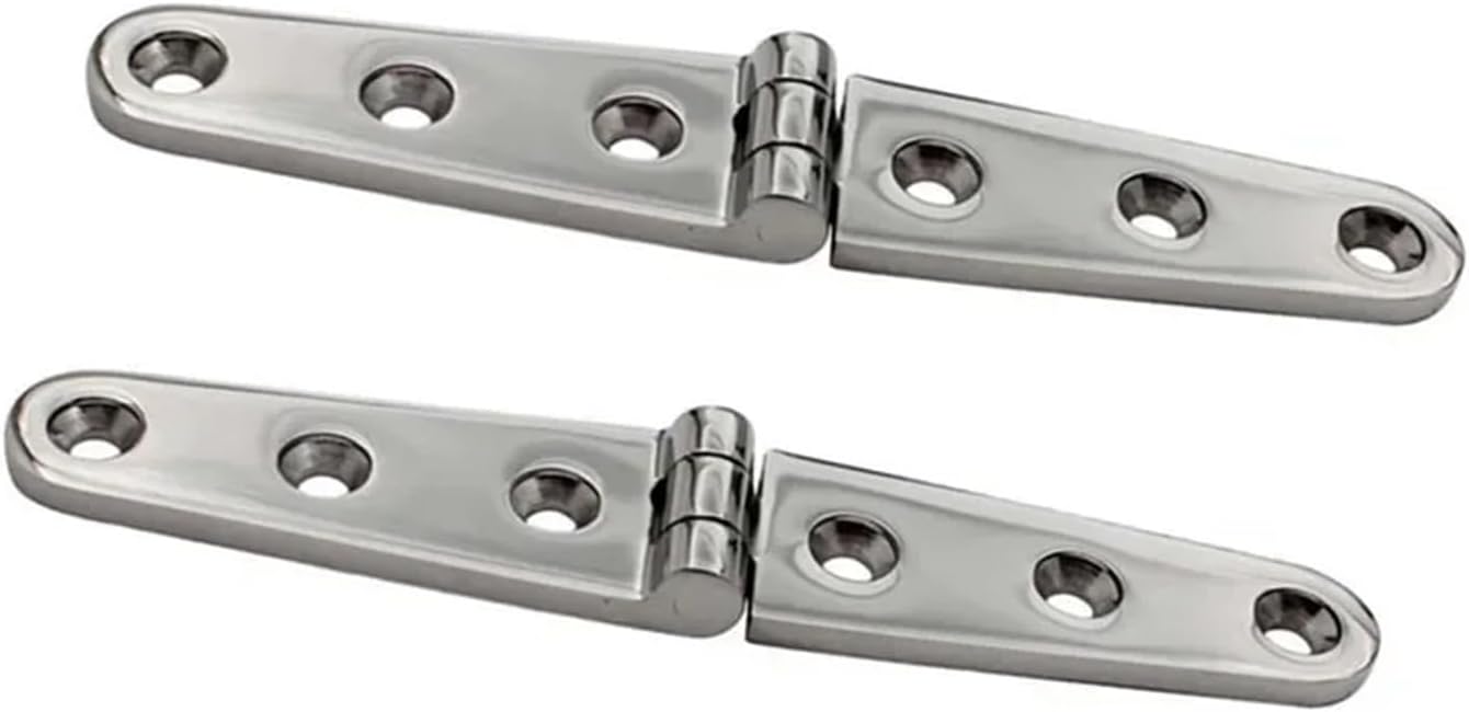 316 Stainless Steel Marine Boat Deck Cast Long Strap Hinge 2pcs / 4Pcs 28x152mm with 6 Holes Mirror Polish Hardware Cast Door(4PCS)