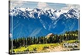 ART.COM Stretched Canvas Print Olympic National Park - Hurricane Ridge Visitor Center by Lantern Press, 36" x 24"