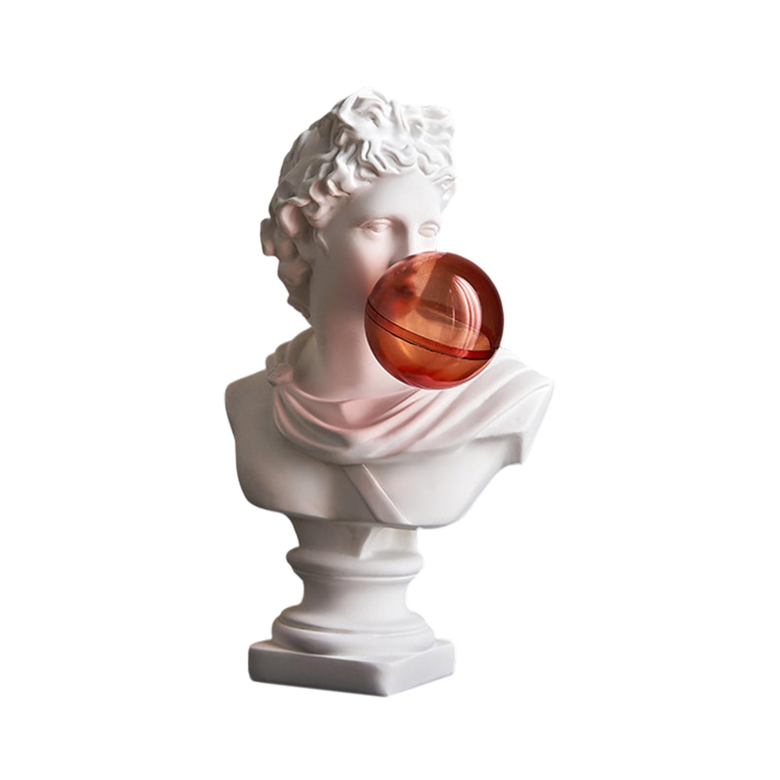 Hredyqw Handcrafts Resins Bubble Blowing Sculpture Funny Greek Mythology Bust Figurine Desk Ornament for Collectors Home Decors Bubble Blowing Statue