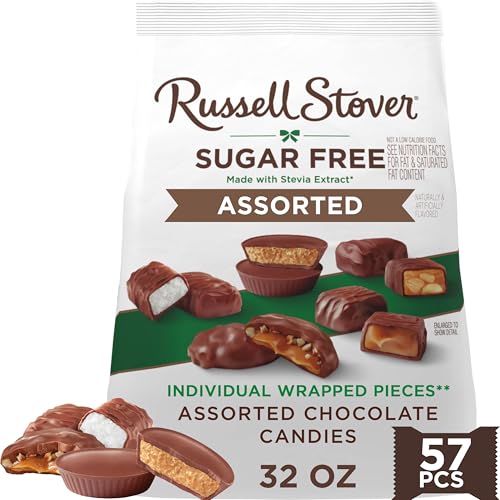RUSSELL STOVER Sugar Free Assorted Chocolate Candy Bag Gift, 32 oz