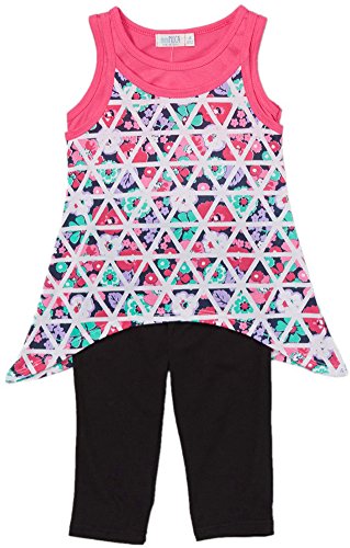 Image of ToBeInStyle Girl's Sleeveless Tank Top & Leggings 2 Piece Outfit Casual Dress Style Set