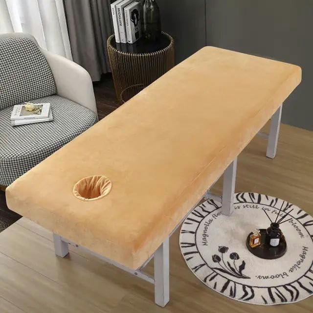 FAQIMORAX Sábanas y cubrecamas de Terciopelo de Cristal con Agujeros, Color Amarillo, 75 x 190 cm