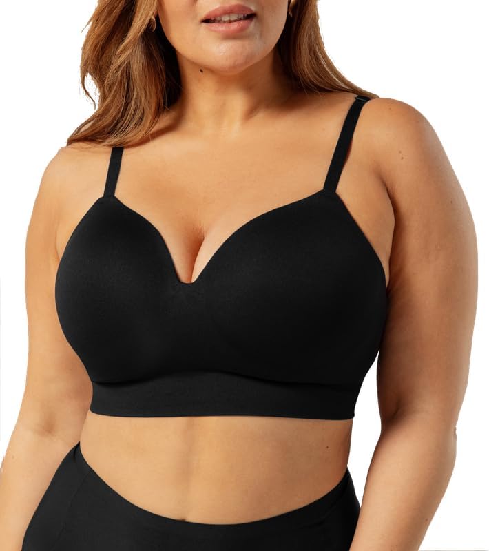 Truekind Bras for Women No Underwire, Seamless Bra, Plus Size Adjustable Bralette, Wireless Bras for Women