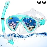 👍Regalo para los niños a los que les encanta el esnórquel: el juego de buceo para niños EXWWP incluye un tubo de esnórquel, 1 máscara de esnórquel, 2 tapones para los oídos, 1 bolsa de malla. Fácil de llevar, adecuado para esnórquel, buceo, natación. Si tiene preguntas sobre el set de esnórquel, póngase en contacto con nosotros a través del centro de mensajes de Amazon. Una solución satisfactoria para siempre.