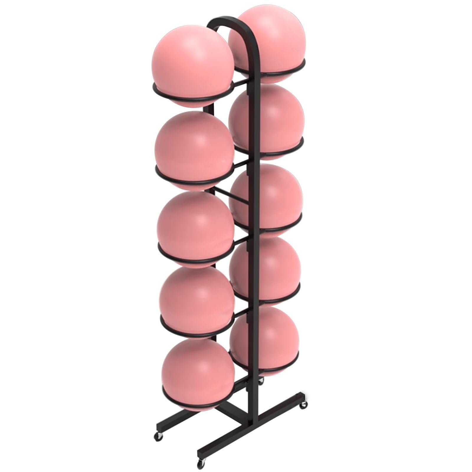 Supporto per palla da yoga, carrello da palestra portatile, supporto per attrezzatura sportiva, design salvaspazio per studi e centri fitness