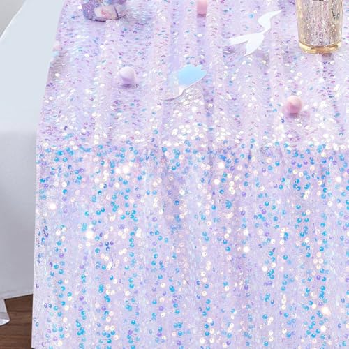 EUBSWA Chemin de Table Violet, 63 x 300 cm Chemin de Table avec Paillettes pour Decoration Anniversaire, Mariage,Noël, fête des mères