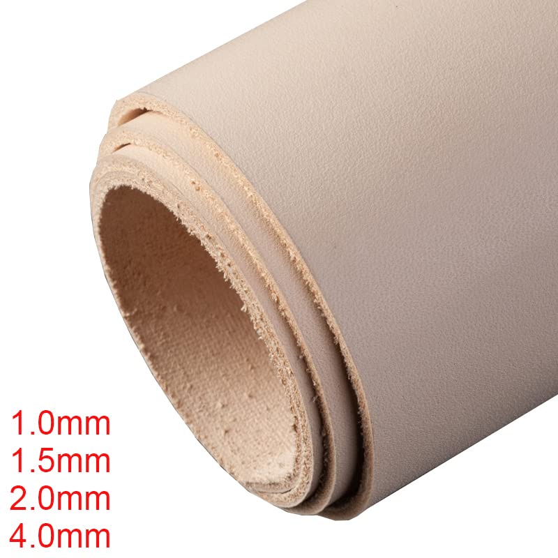 Prawdziwa skóra bydlęca, garbowana roślinnie, pełnoziarnista, kawałki o grubości 1,0–4,0 mm, wiele rozmiarów(21x30cm,Thick 4.0mm)
