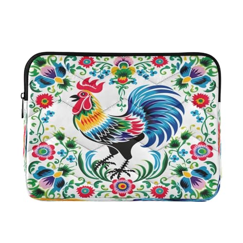 Funda para Portátil con Diseño Floral y Gallo 13-14" miniatura 1