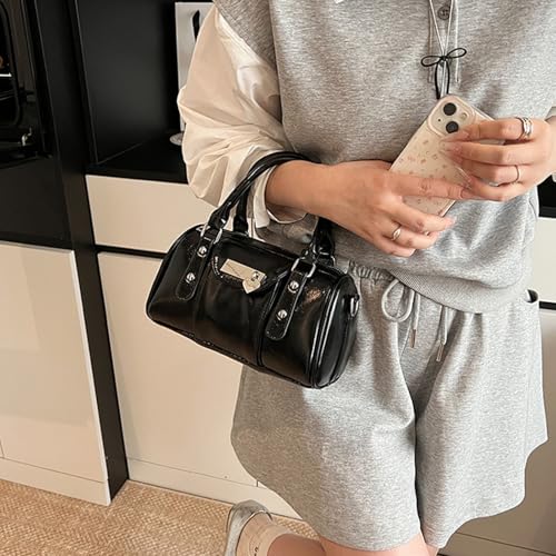 PU Leather Stylish Crossbody Bag Solid Color Trendy Shoulder Bag Large Capacity Lovely Bowknot Handbag Travel Date Work Handb4