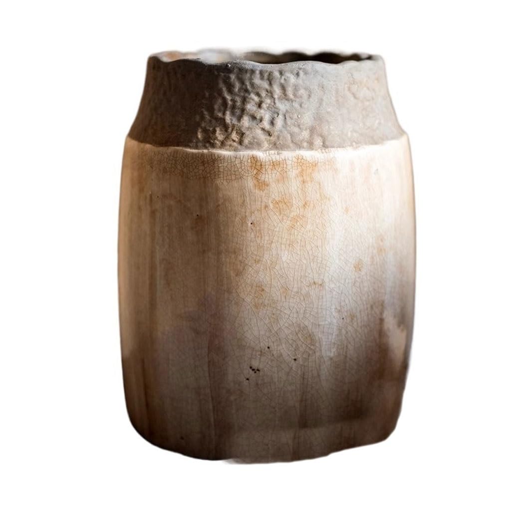 GELASIGE Flower Pots Antique Old Vase Flower Vases Household Handmade Coarse Pottery Jars Flower Arrangement Ornaments Outdoor Flower Pots(B)