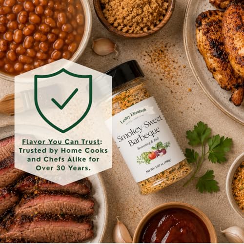 Image of Lesley Elizabeth Smokey-Sweet BBQ Seasoning - Barbeque Rub & Sweet Smoky Spice Blend | All-Purpose Grill & Cooking Rub for Chicken, Beef, Pork & Vegetables