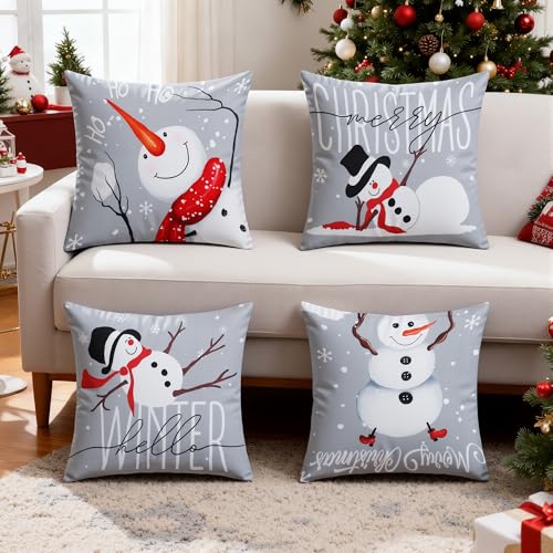 Fentar Kissenbezug Weihnachten 4er Set, Dekorative...