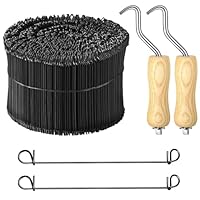 1000 Stück Geglühtes Doppelschleifen-Drahtbügel (16 Gauge, 6 Zoll) + 2 Stück Drahtbügel-Werkzeuge – Kohlenstoffstahl für Garten, Zaun & Handarbeit