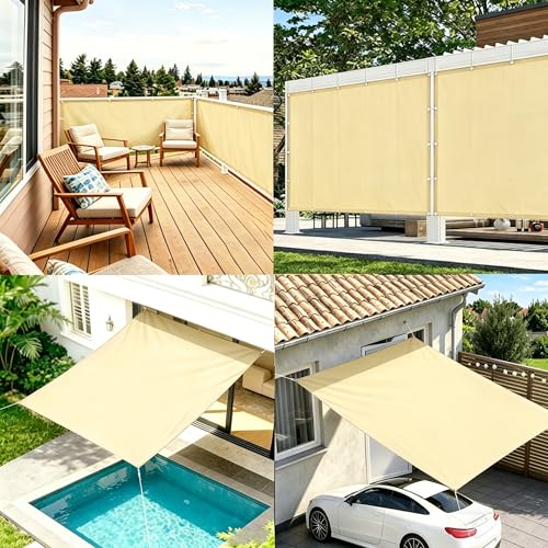 Toile d'ombrage pour balcon et patio extérieur bâche jaune sable