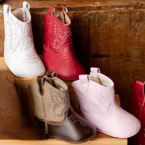 Baby Deer Faux-leather Soft Sole Western Boot for Infant Boys or
