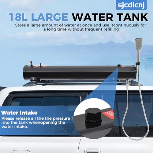 Tanque de agua presurizado para ducha portátil de camping en carretera, almacenamiento portátil de agua de 4.76 gal miniatura 3