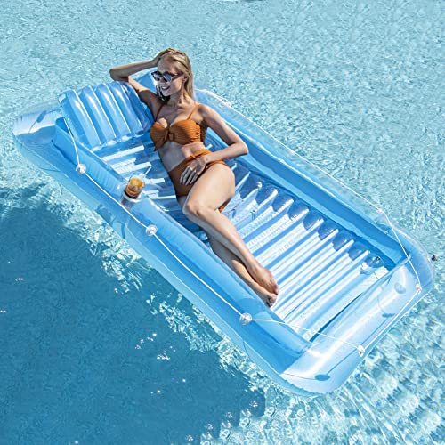 Inflatable Pool Floats - Pool Lounger Raft Floats For Adults, Blow Up Tanning Pool With Removable Pillow, 4 In 1 Recliner Sunbathing Pool Floatie Toys 14+ Years Old #TOP6