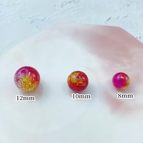Miniatura 3 de 200 cuentas de acrílico agrietadas de 0.394 pulgadas redondas de cristal acrílico para manualidades de joyería, bricolaje, pulseras, collares,