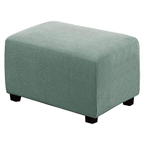 CLGTY Funda Otomana Elástica,Rectangular Funda para Taburete Plegable Suave Antideslizante Funda De Sofá con Parte Inferior Elástica Protector De Muebles para Mascotas Niños-Verde-Grande
