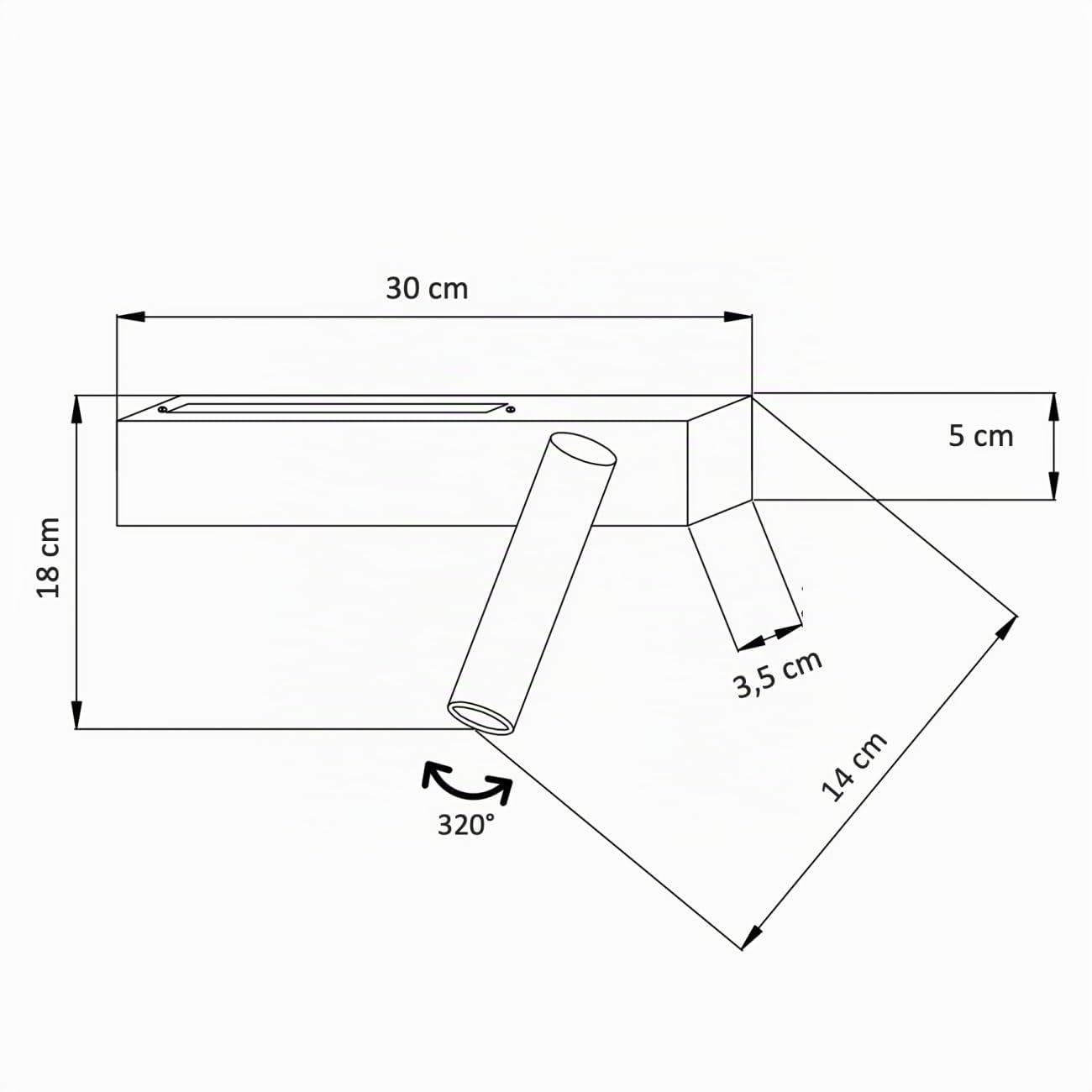 KOSILUM - Lampada da parete nera per testiera del letto, lettura destra, luce bianca calda, illuminazione per soggiorno, camera da letto, cucina, corridoio, 1211 lm, LED integrato, IP20