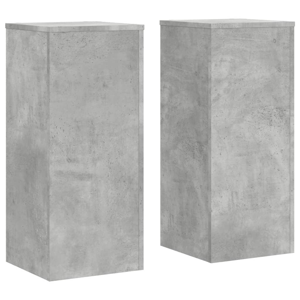 vidaXL Plant Stands 2 pcs, Plant Pot Stand for Indoor Living Room, Plant Holder for Decorative, Flower Stand Flower Pot, Concrete Grey Engineered wood