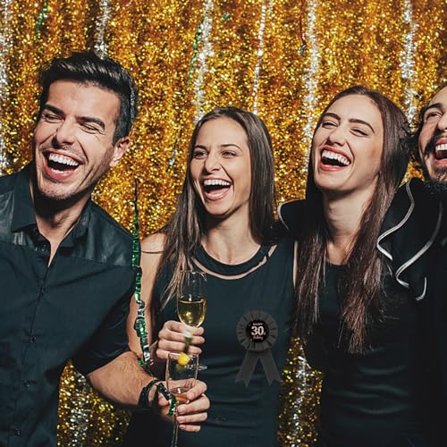 Black Happy 30th Birthday Tinplate Badge Pin, Black Rosette It's My 30th Birthday Button, Diamond 30th Birthday Award Badge Pin, Thirty Years Old Birthday Party Decorations4