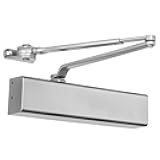 Dynasty Hardware Door Closer, Grade 1 Heavy Duty Commercial Hydraulic Closer & Hold Open Arm, Self-Closing, Adjustable Spring Size 1-6, ADA Compliant, Surface Mount, Sprayed Aluminum, Series 8500