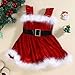 SZZY Toddler Girls Sleeveless Christmas Fleece Princess Suspenders Dress Clothes Girls Fashion (Red, 3-4 Years)