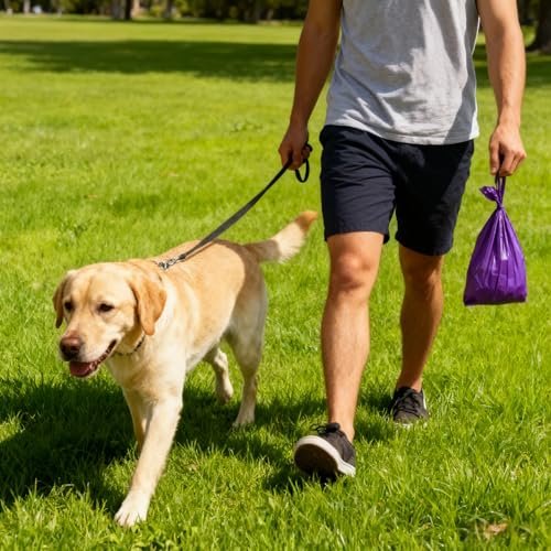 Image of Purple T-Shirt Poop Bags with Easy-Tie Handles(90 Count) | Leak-Proof, Extra Thick Waste Bags for Small Dogs & Cats,6 Rolls
