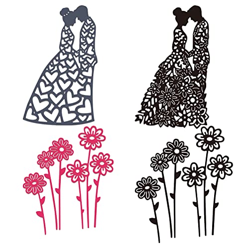 3 plantillas de corte de metal con diseño de príncipe y princesa, para manualidades, álbumes de recortes, papel decorativo en relieve, álbumes de recortes, tarjetas de boda