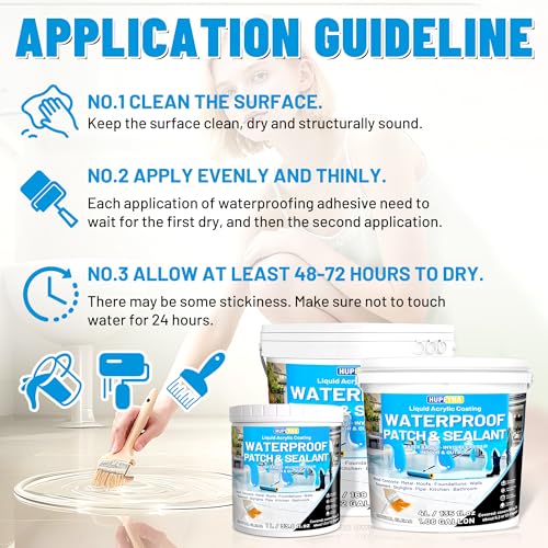 Image of Hupeyna Liquid Sealant Transparent Waterproof Coating 4L | Waterstop Waterproof Membrane for Repairing Leaks Leakproof Agent Waterproof Waterproofing for Indoor and Outdoor