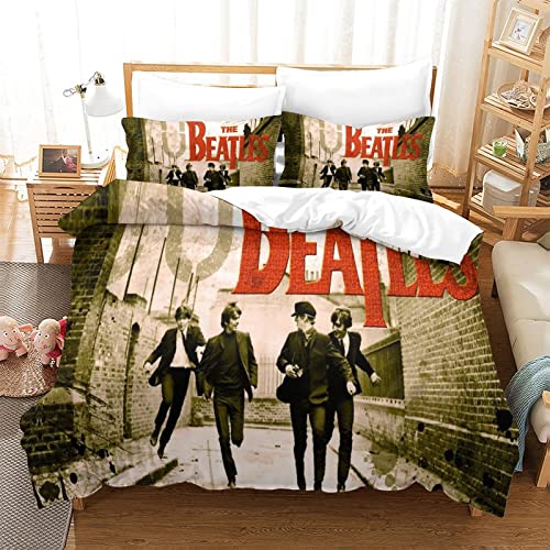 The Beatles Housse De Couette Motif 3D Parure De Lit avec Fermeture Éclair – 100% Microfibre Sets De Housse Couette avec… - Les Beatles, Paul McCartney, John Lennon, RIngo Starr, George Harrison The Beatles Housse De Couette Motif 3D Parure De Lit avec Fermeture Éclair - 100% Microfibre Sets De Housse Couette avec…