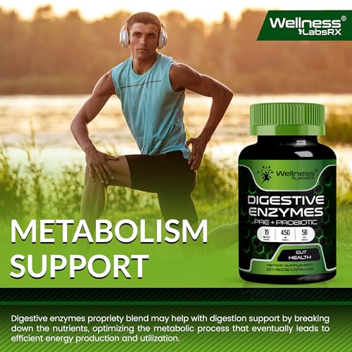 Digestive Enzymes with Probiotics and Prebiotics, 450mg, 5 Billion CFUs - Pure Super Digestion Capsules - Digestive Enzymes for Women & Men Support Digestion & Gut Health - 120 Count - Image 6