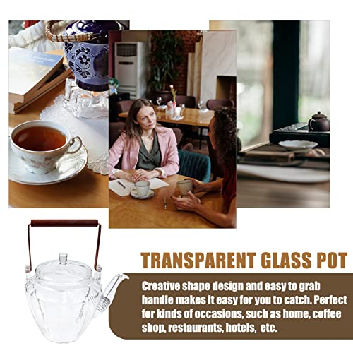 Tetera de Vidrio con Infusor de Té: Té Transparente Resistencia Calor Del Calor Café de Agua Jarra de Agua CARAFE PARA… - Imagen 4
