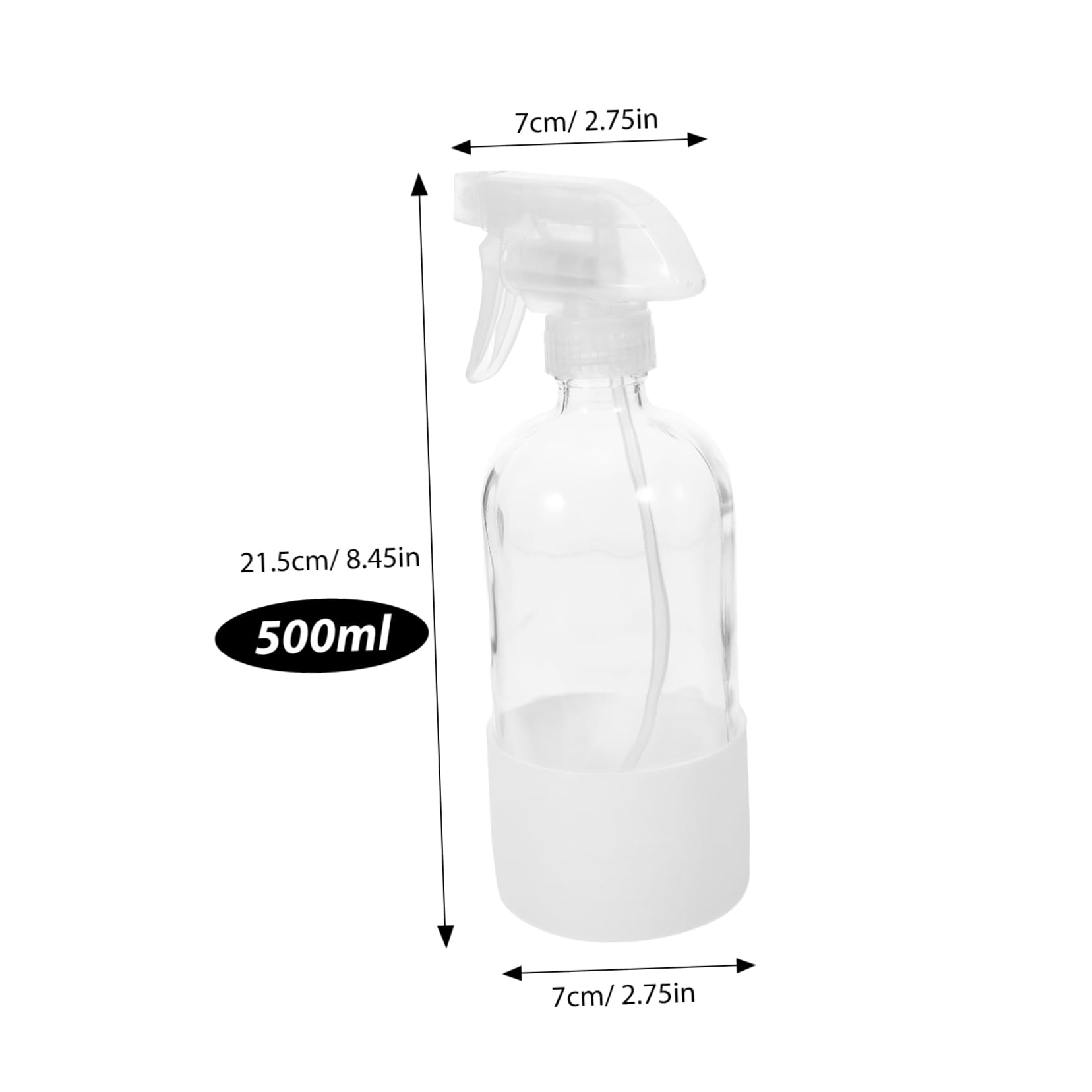 Wiederverwendbare Glas Sprühflaschen mit Silikonschutzhülle 2 Stück 500ml Leicht und Modern für Haarpflege und Reinigung zu Hause