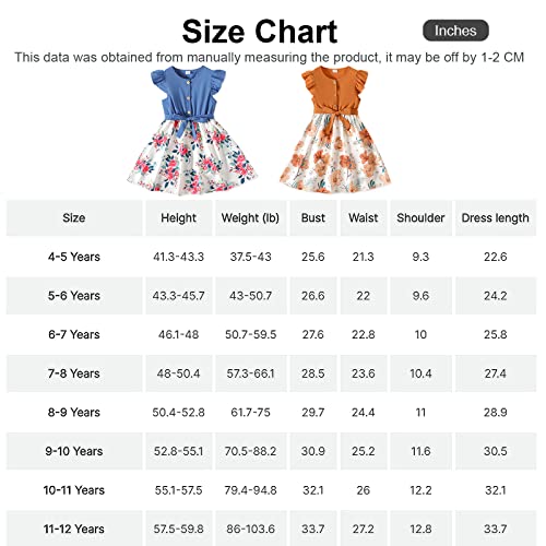 Patpat Dress For Girls Floral Print Ruffle Sleeveless Patchwork Mini Short Dress 4-12 Years #TOP6