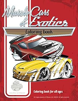 Paperback Muscle Car and Exotics coloring book