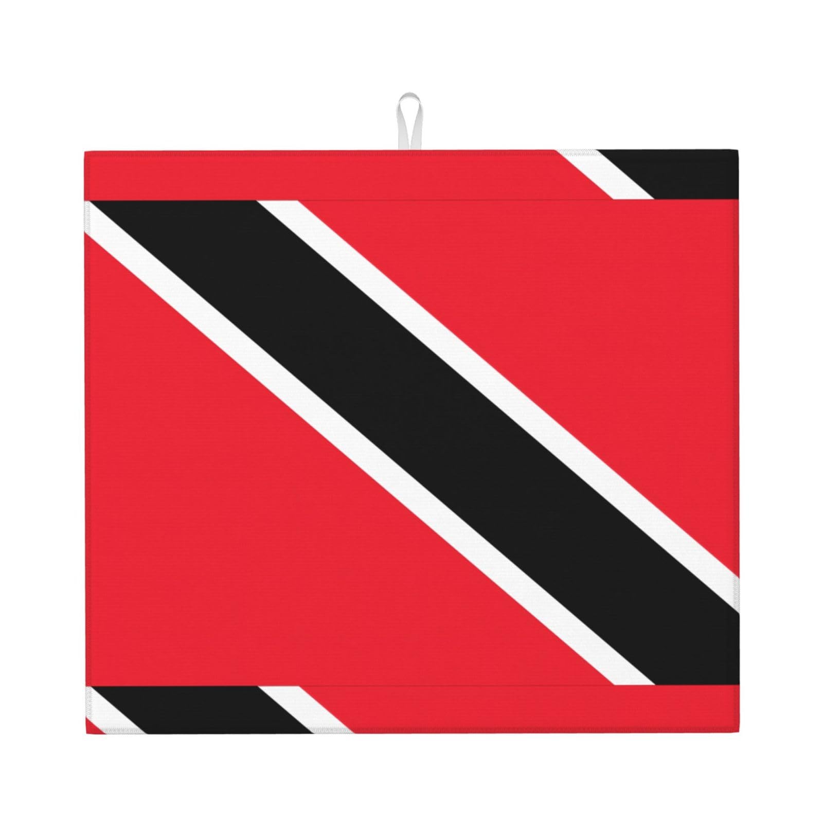 WHJSSF Flag of Trinidad and Tobago Prints Kitchen Drying Mat – Absorbent Dish Throw for Countertops, Quick-Dry Non-Slip Layer with Stylish Prints, Ideal Housewarming Gift