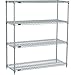 Nexel Adjustable Wire Shelving Unit, 4 Tier, NSF Listed Commercial Storage Rack, 18" x 54" x 86", Silver Epoxy
