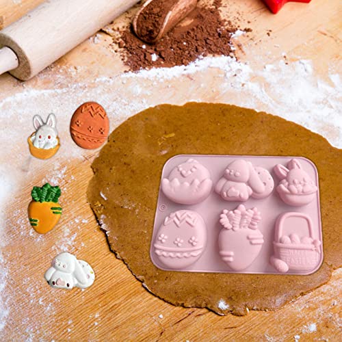 Molde de silicone para ovo e coelho, molde de silicone para coelho de 6 cavidades, faça você mesmo,