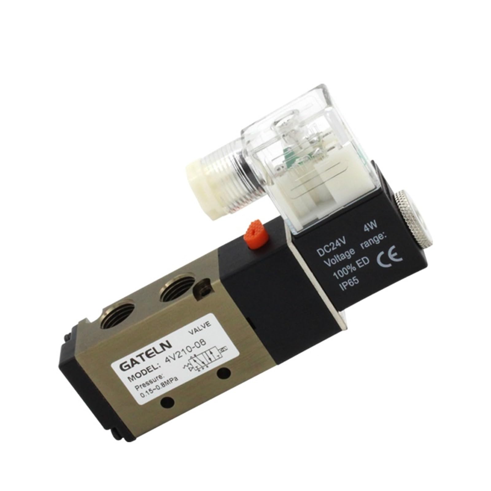 Zawór elektromagnetyczny powietrza 4V210-08 5-drożny 2-pozycyjny gazowy pneumatyczny zawór elektromagnetyczny 220 V port 0,6 cm zawór elektromagnetyczny (z złączkami 8 mm)